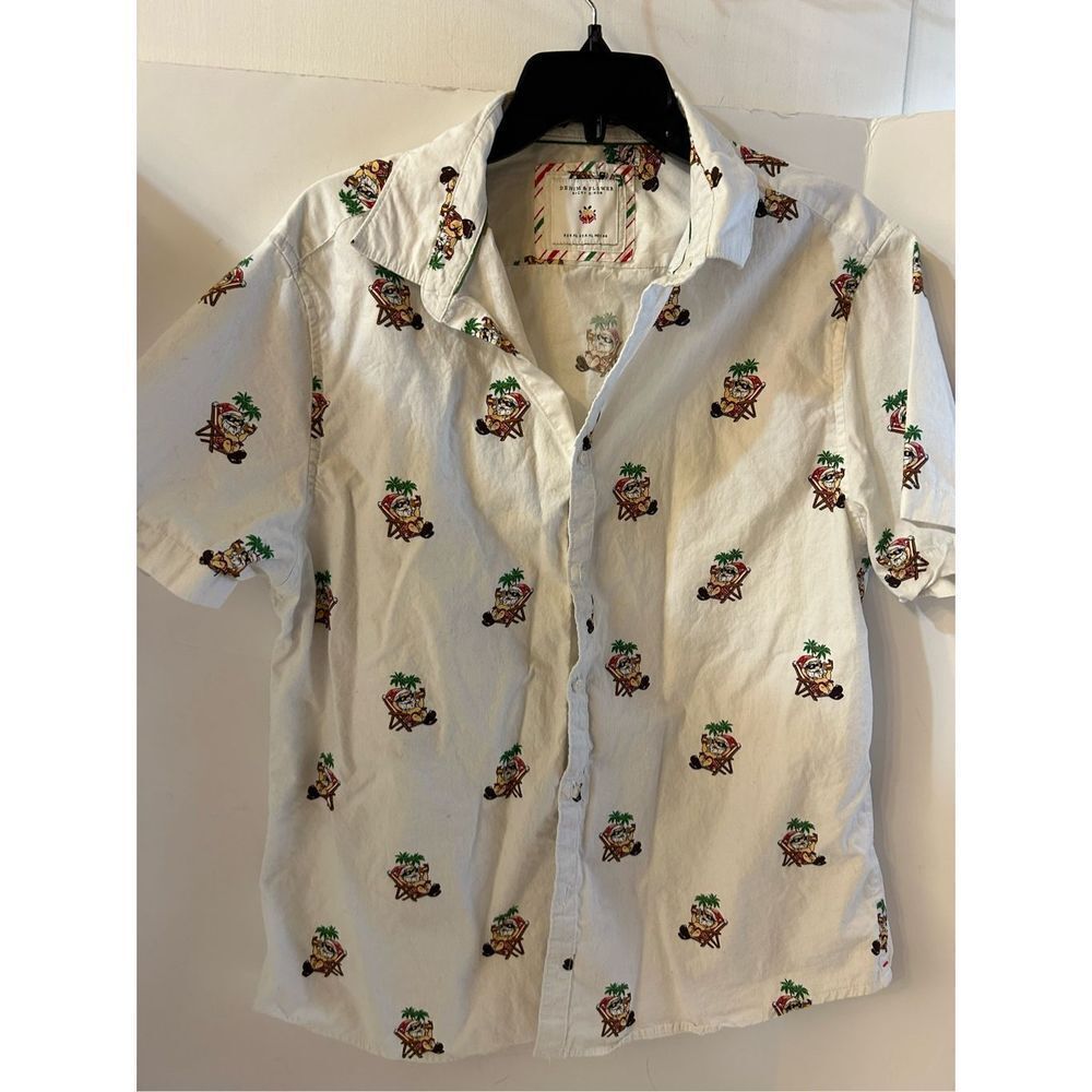 Denim & Flower Rick Singh Santa Palm tree in Paradise‎ Xlarge XL Holiday Cheer